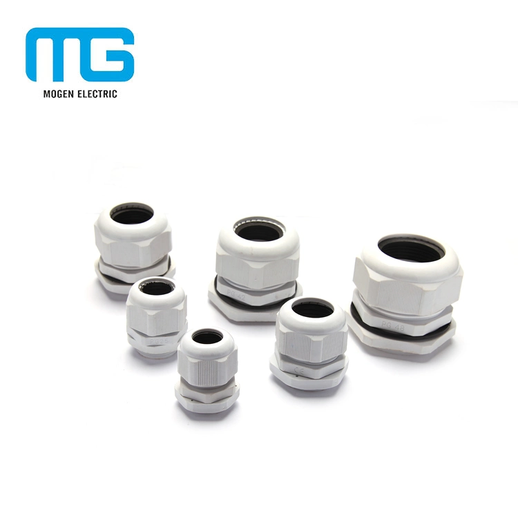 Ral7001 Pg Mg M Nylon Waterproof PA 66 Cable Glands with Rubber Seal and Nut
