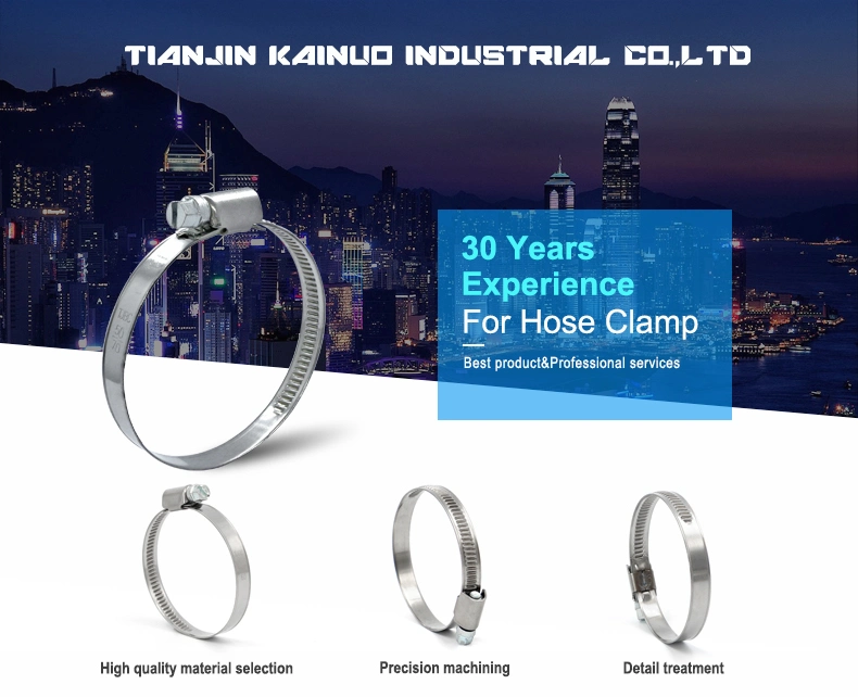 Non-Perforated German Type Hose Clamp for Automotive, Worm Gear, 120-140mm Diameter Range, 9 mm Bandwidth
