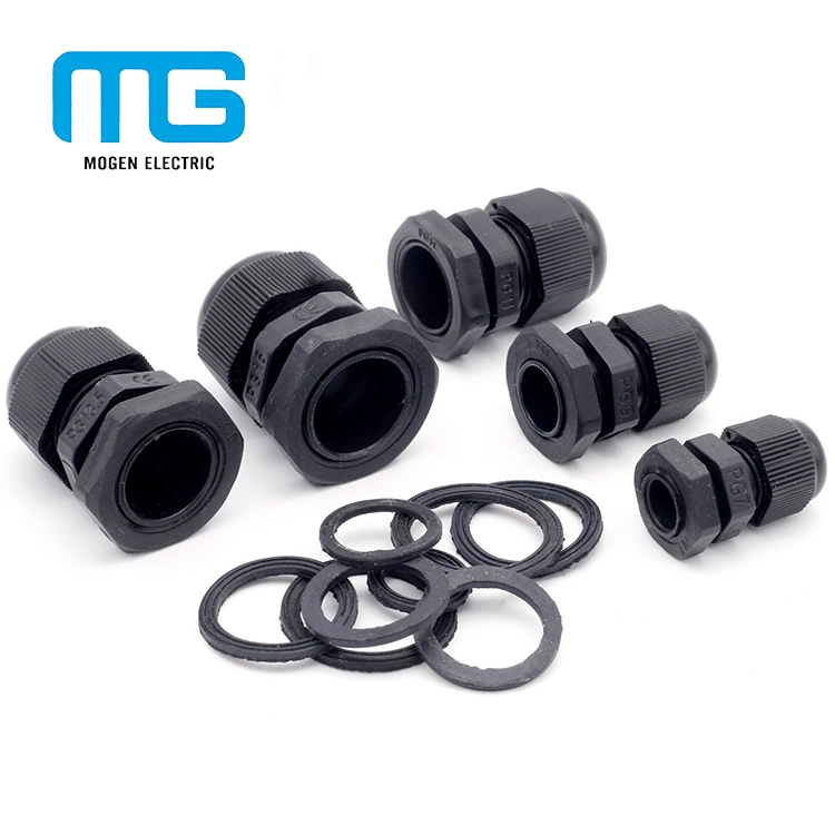 Ral7001 Pg Mg M Nylon Waterproof PA 66 Cable Glands with Rubber Seal and Nut